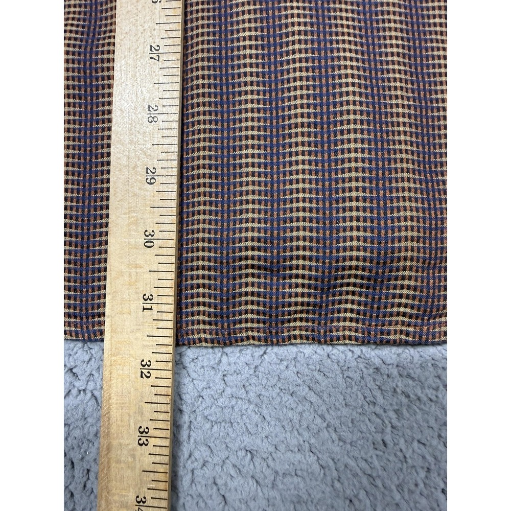 Robert Graham Shirt Mens Large Brown Check Long Sleeve Button Up Silk Trim Woven - Picture 8 of 9